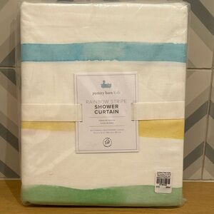 Pottery Barn Kids Rainbow Stripe Shower Curtain new in package